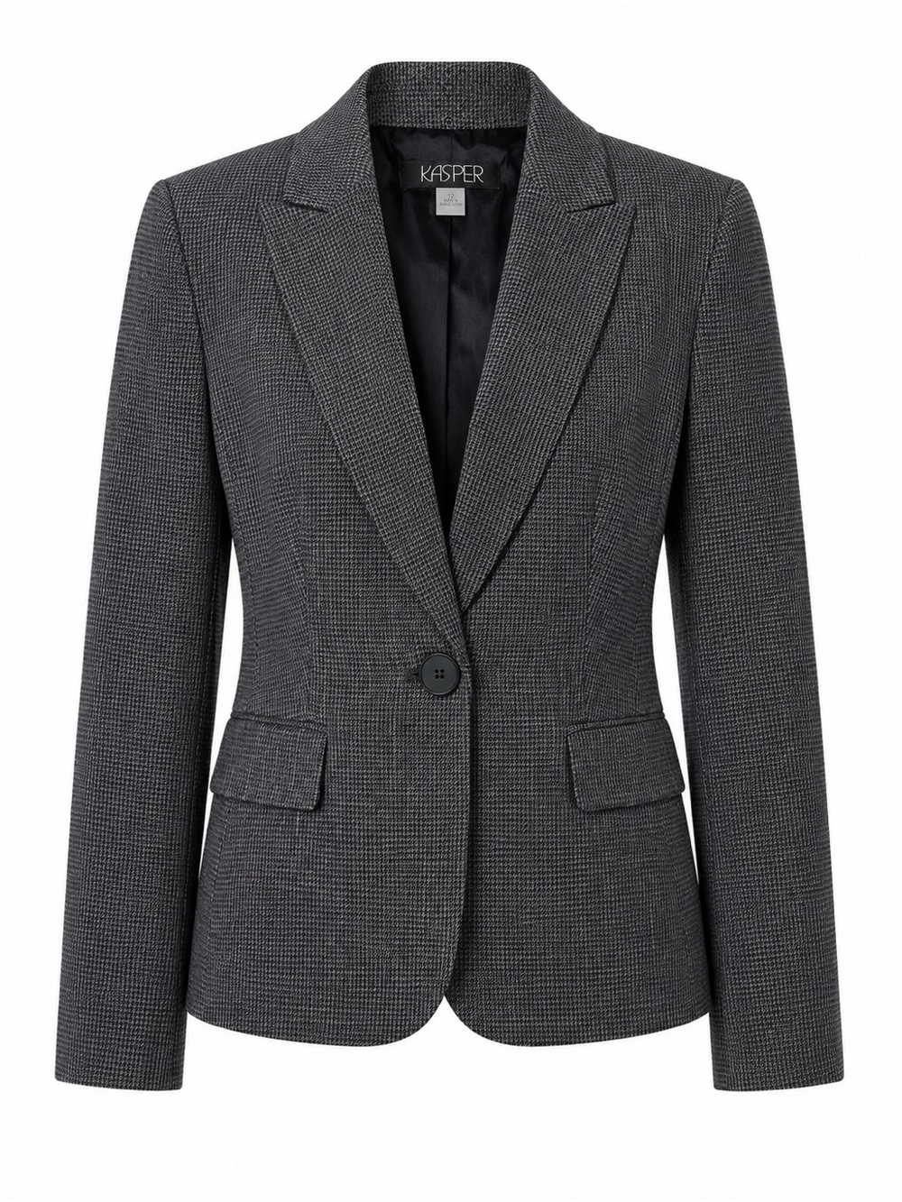 Kasper Charcoal Gray Tailored Pantsuit with Wide-Leg Trousers - Picture 2 of 5
